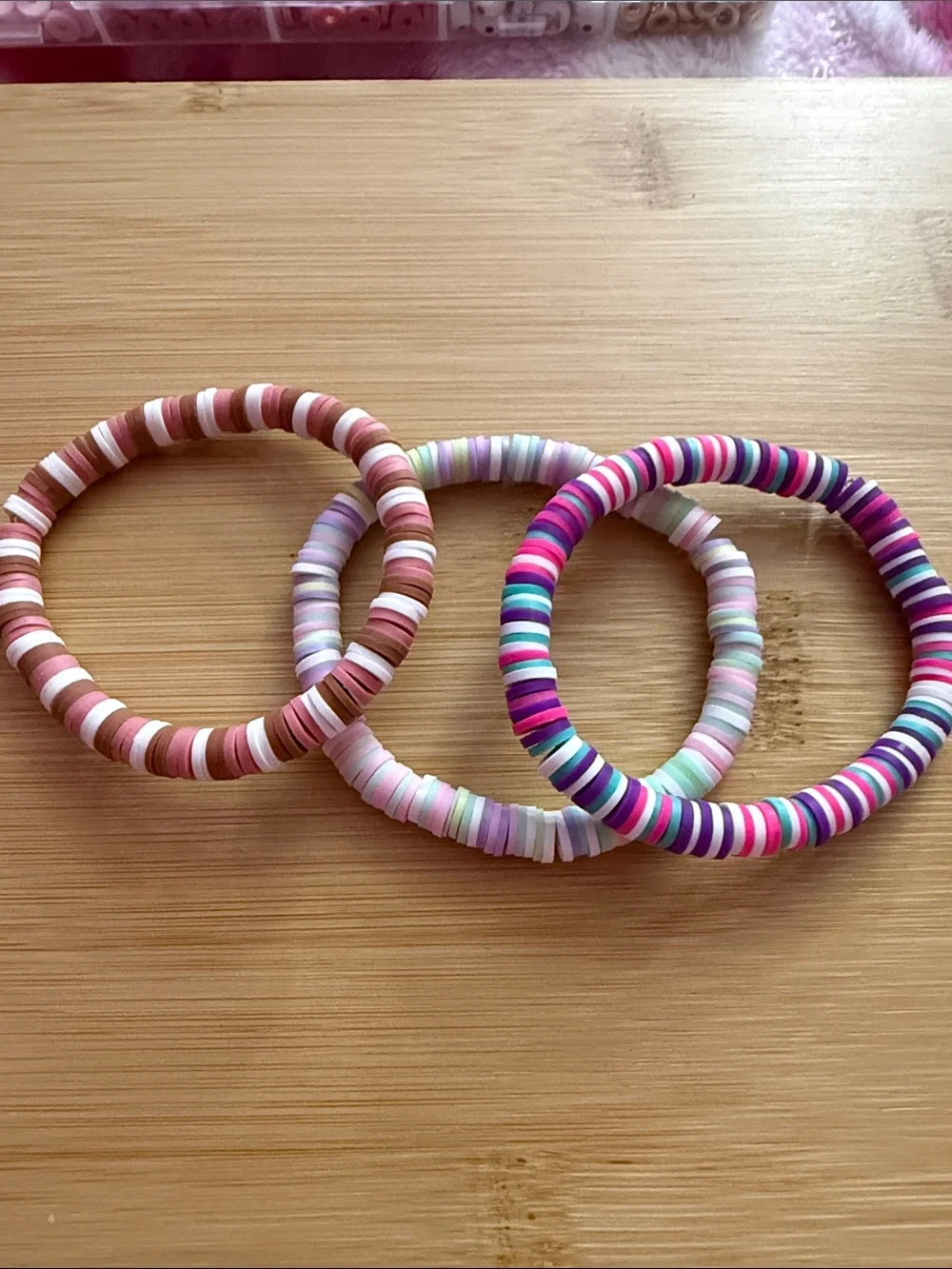Set of three Kids Multicolor Beaded Stretch Bracelet